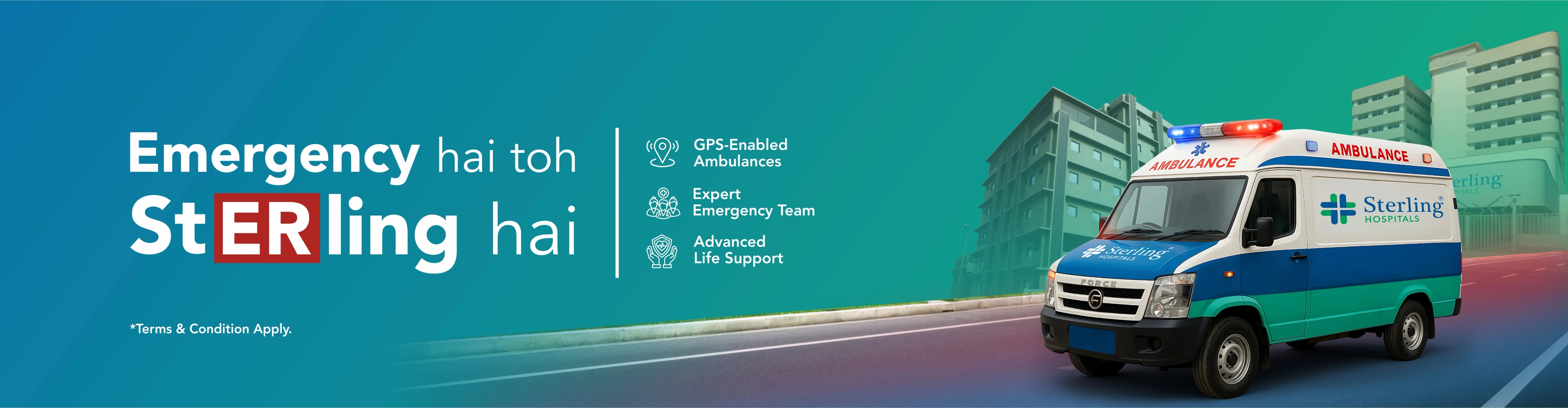 24/7 Emergency Services at Sterling Hospitals Gurukul